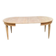 Extendable oval round table renovated in raw Louis XVI oak 200cm