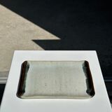 Trio of small rectangular serving dishes white and black Indonesian ceramic 21x16