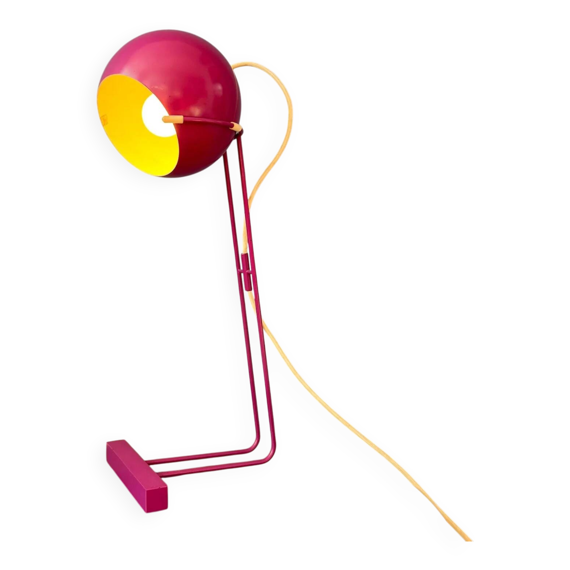 Playful vintage purple pink eyeball desk lamp