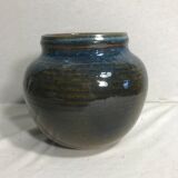 Old ball decoration 70s vintage blue ceramic vase