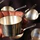 12 mini pans in silver metal