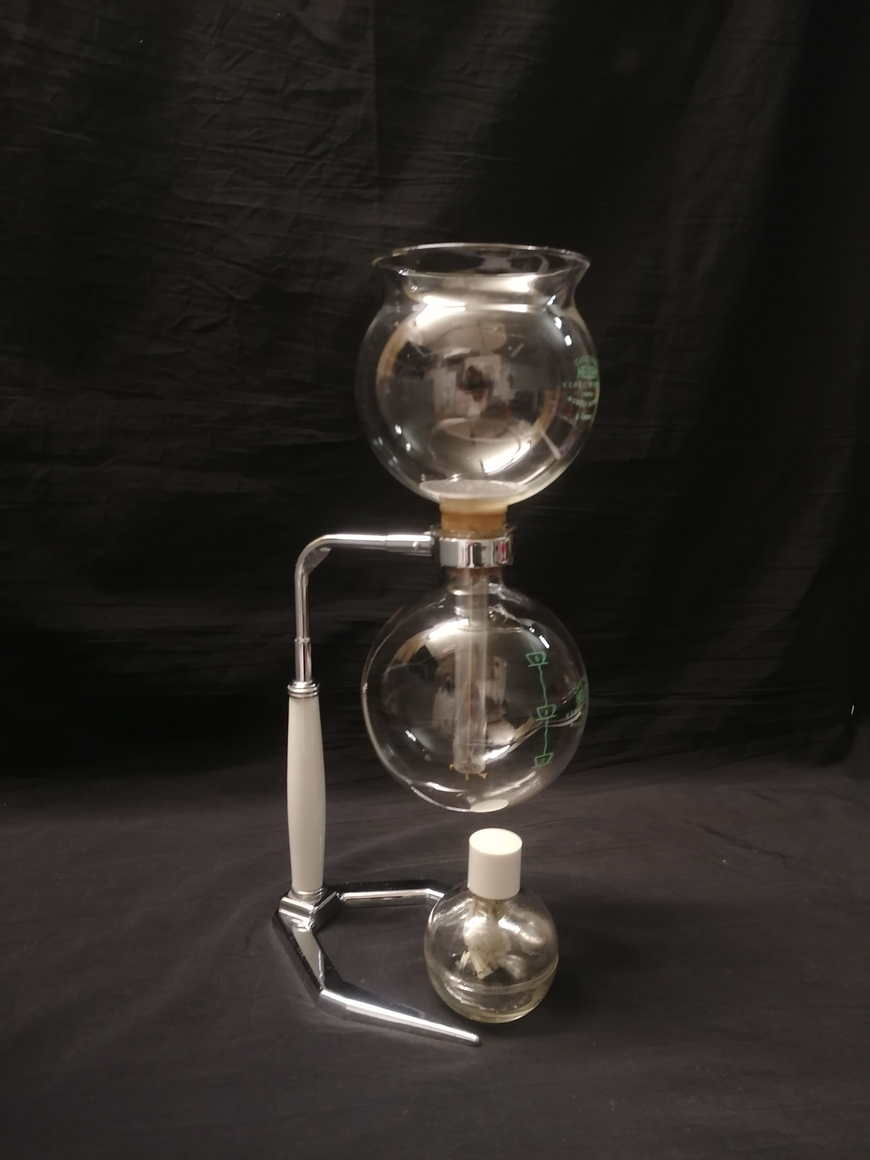 Vintage Coffee maker Hellem France - 6 cups, with its burner -Glass pyrex - 1960