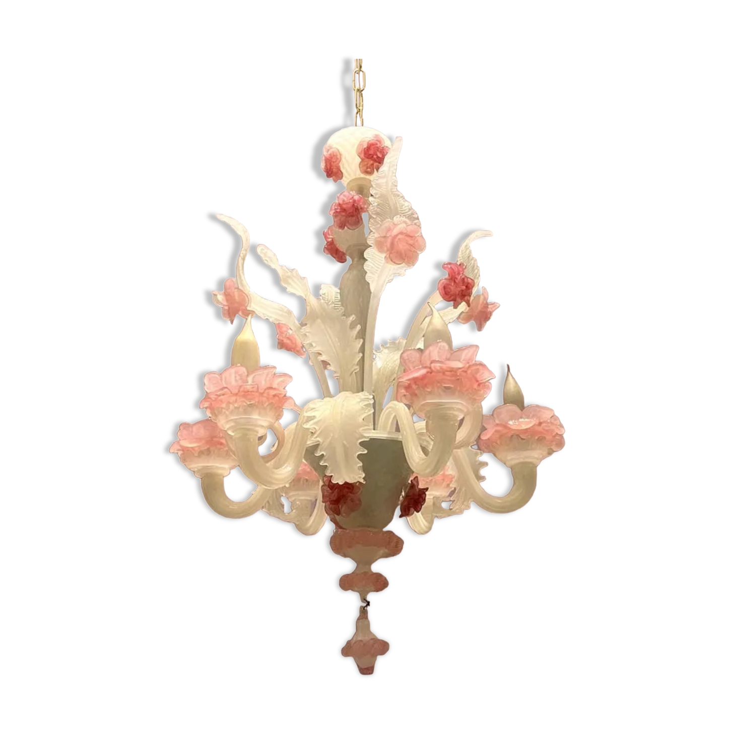 Venetian Murano glass flower chandelier, 1960s