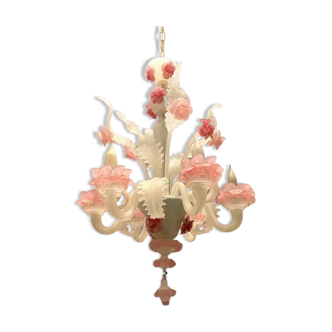 Lustre de fleurs en verre de Murano vénitien, années 1960