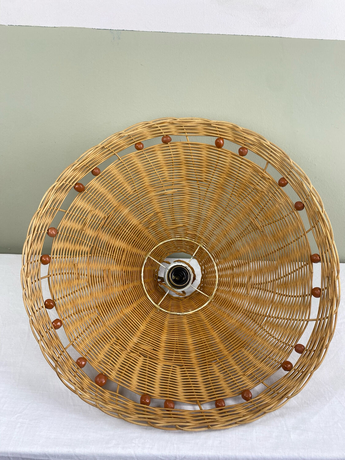 Vintage wicker pendant light