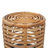 Cylindrical pouf in curved rattan by Castano, 1960s
