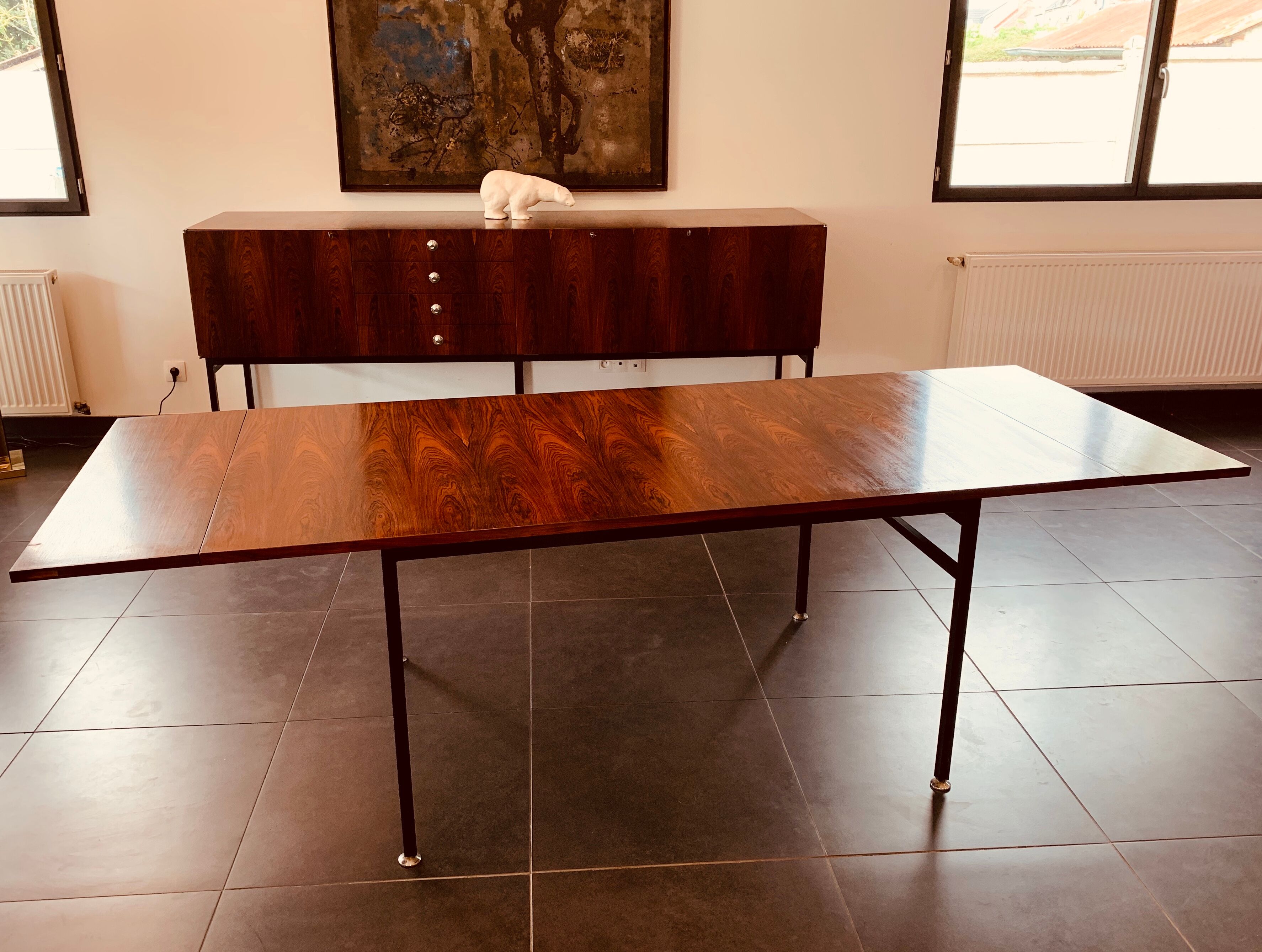 Table serie 800 in rosewood by Alain Richard circa 1959