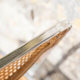 Set of 3 folding chairs in rattan and chromed metal, vintage chair, design, 60's