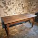 Table de ferme française ancienne en chêne avec deux tiroirs — XIXe siècle