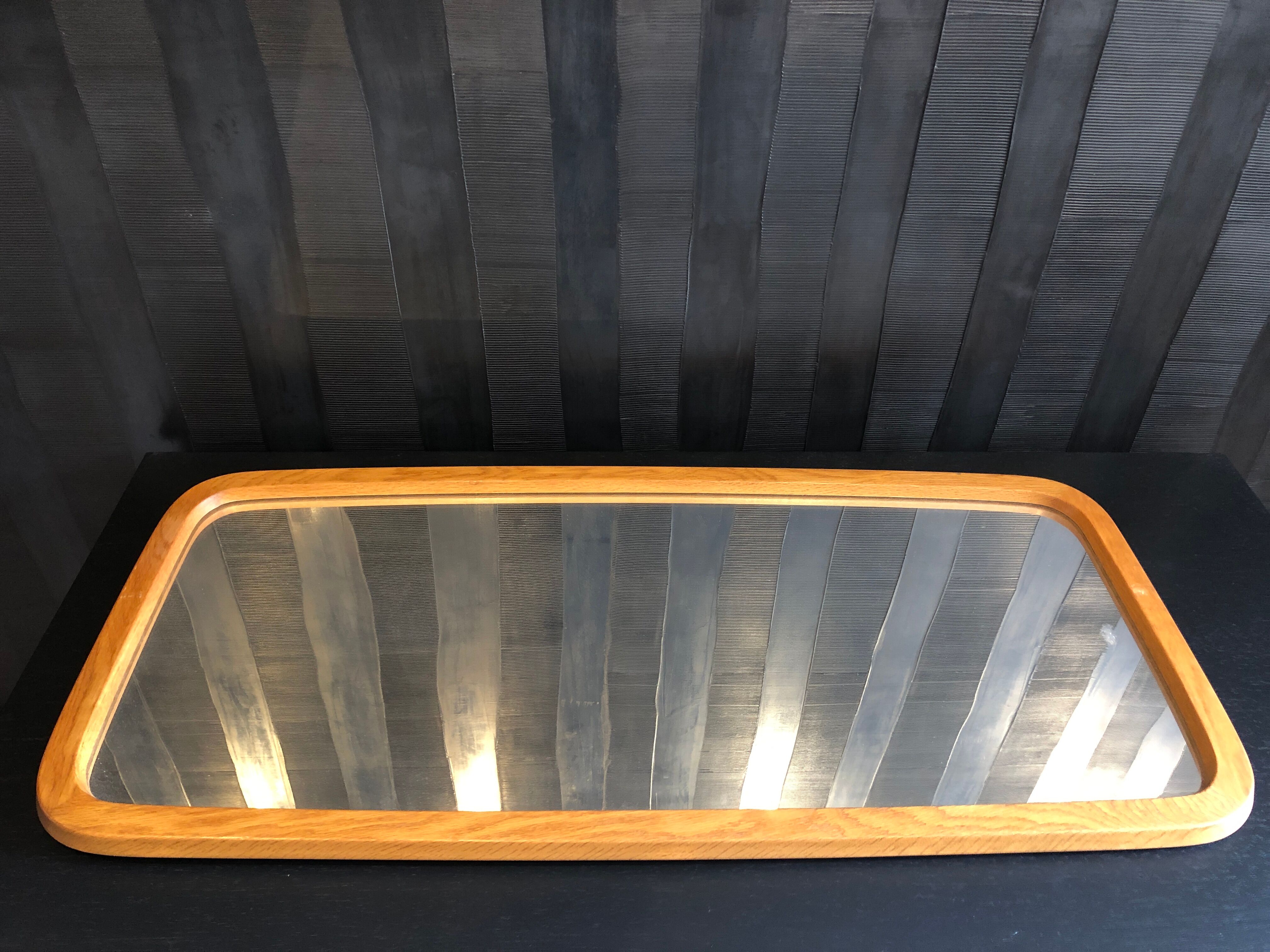 Vintage Scandinavian wooden wall mirror Froseke Edition