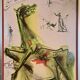 Ceramic tableau after Salvador Dali, signed.