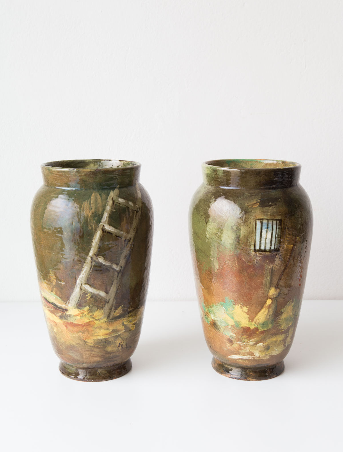 Paire vases Théodore Lefront fin 19ème