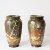 Pair of vases Theodore Lefront late 19th