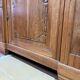 Art Deco buffet in carved walnut, marble and large mirror – 1930s