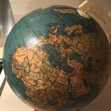 Earth globe ancient wooden foot