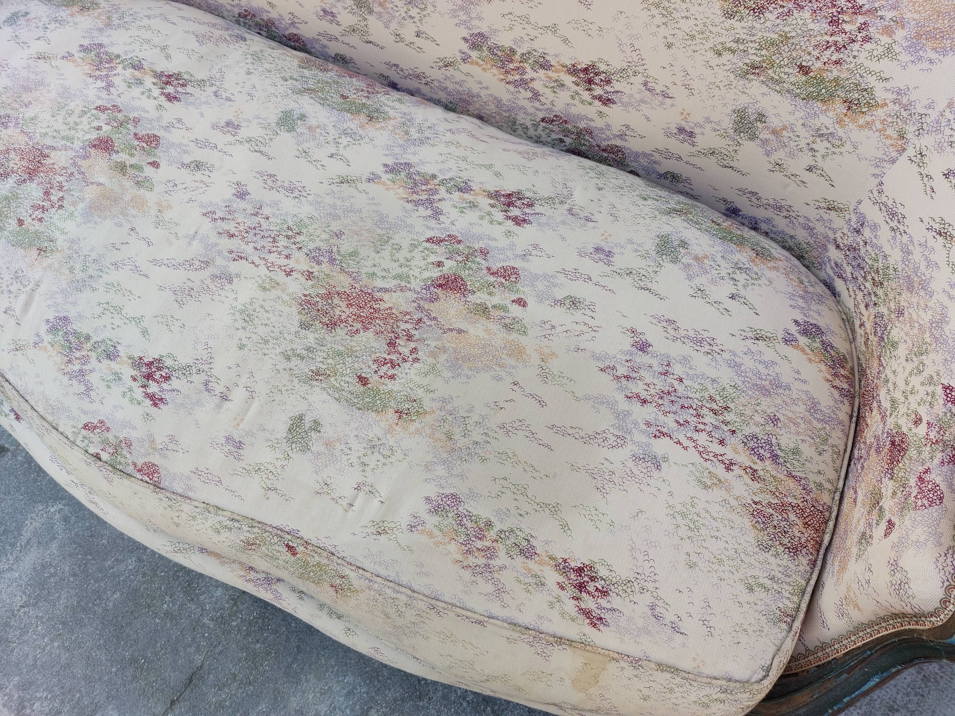 Sofa bench louis XV carved basket