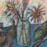 Painting "Still life with vase" signed J. Weisé ec. Bernard Buffet