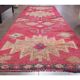 1970s vintage Turkish hand-knotted wool cotton pink runner rug 80x289