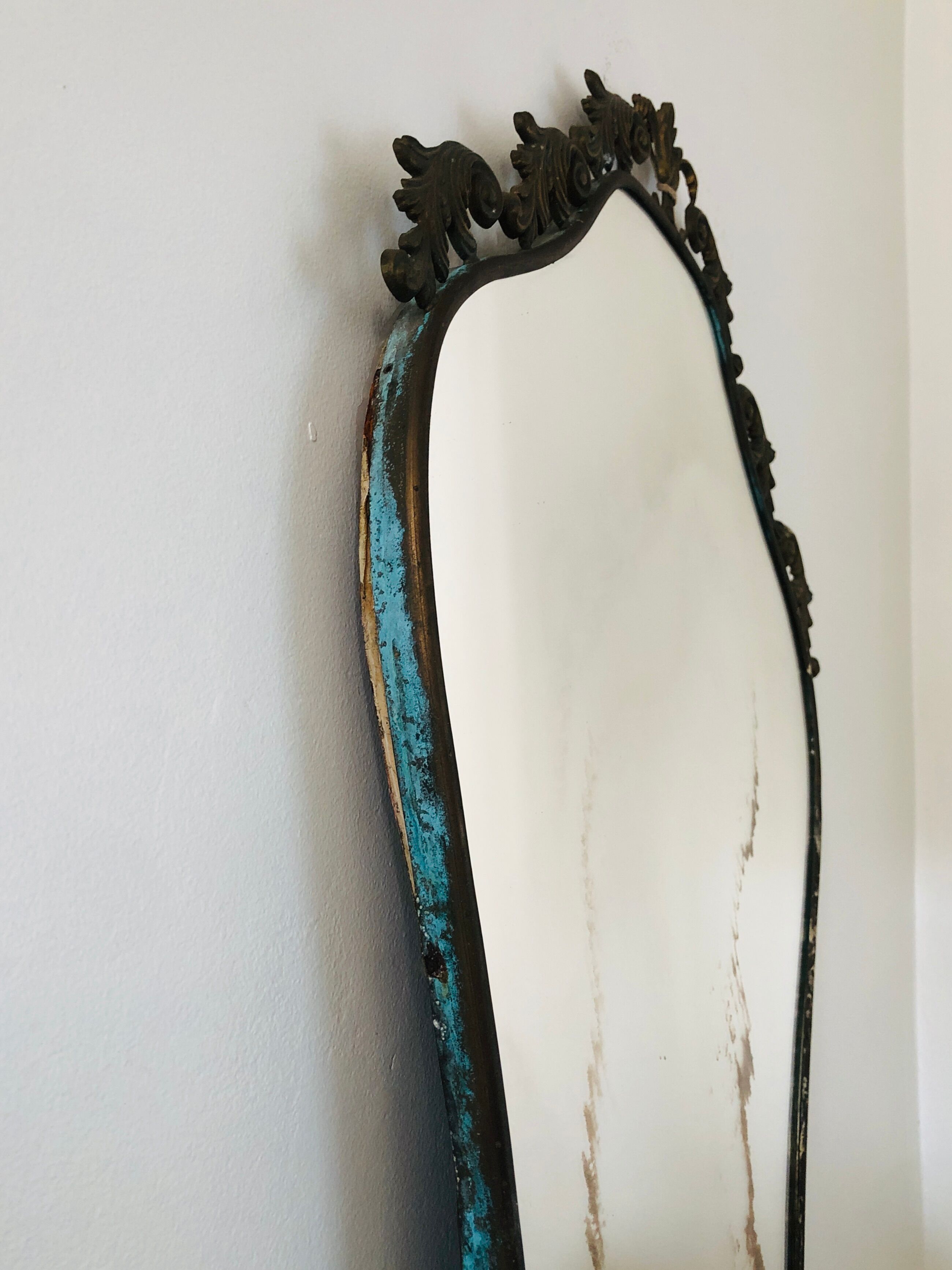 Antique metal mirror