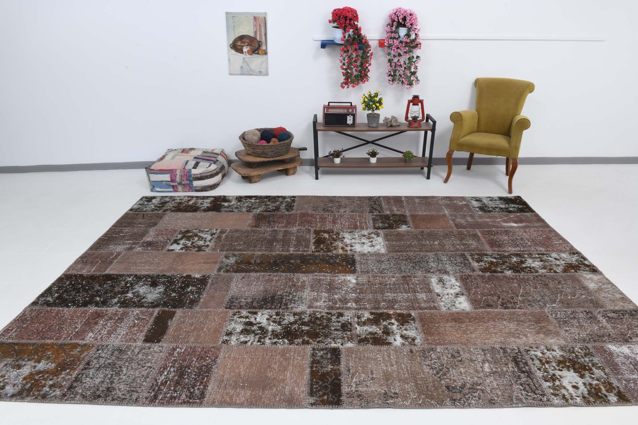 Oversize vintage patchwork rug 353x252cm