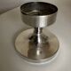 Tulip footed candle holder in silver metal 1970