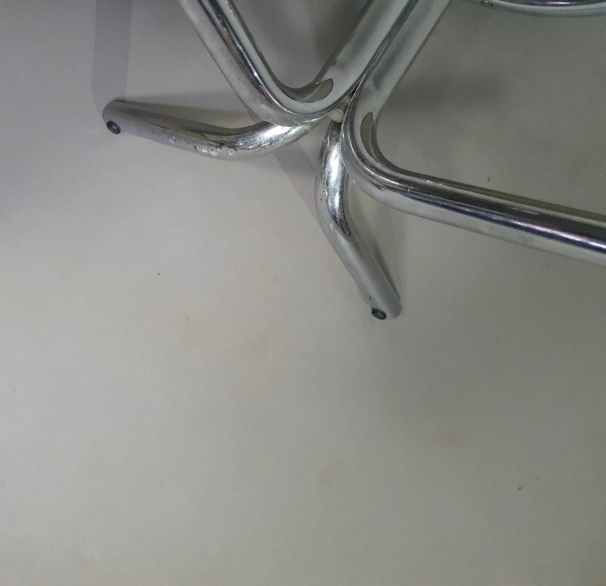3 x mid-century tube frame chairs (swivel) corduroy upholstery