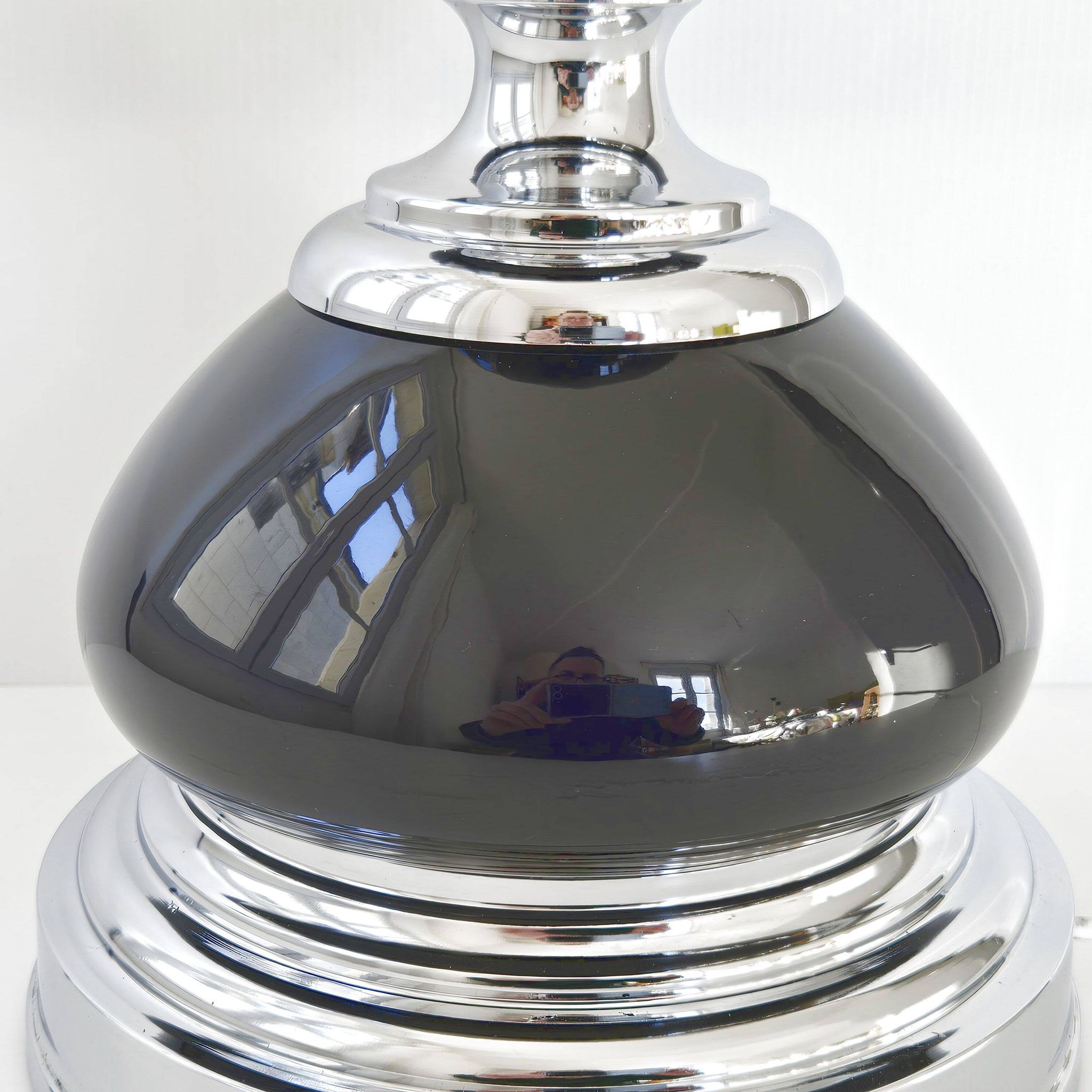 Vintage ceramic & steel lamp 1970