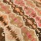 Grand tapis kilim turc vintage, décor bohème multicolore, 289x381 cm