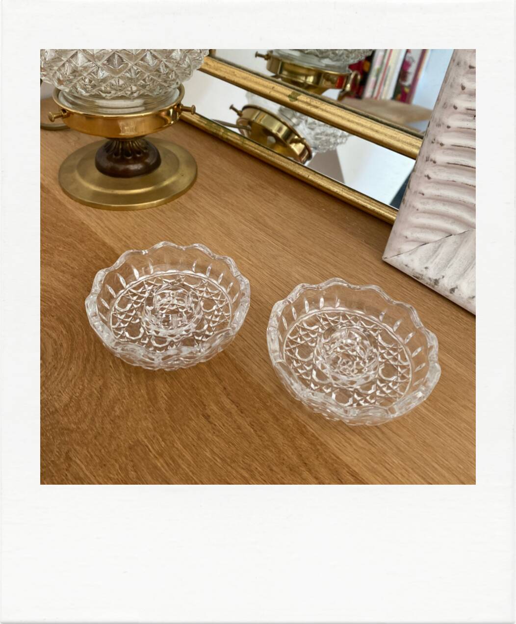 Duo crystal candle holders