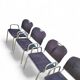 4 chaises de salle à manger en tissu noir Castiglietta par Castiglioni pour Zanotta / Italie années 1960