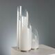 Vintage metal and glass table lamps, Italian design from the 1970s.