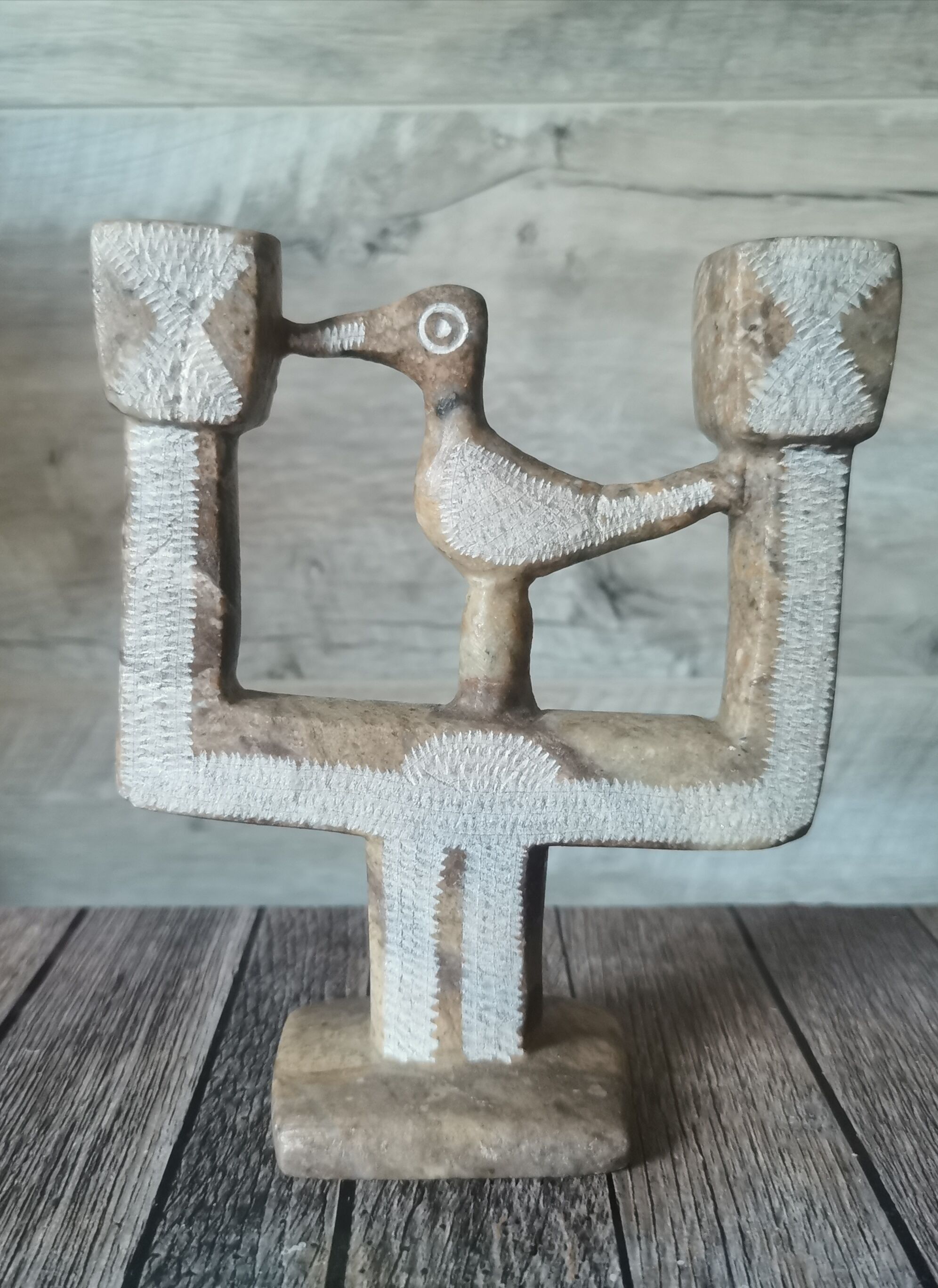 Ethnic stone candle holder