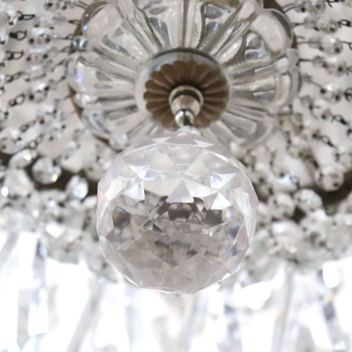 Chandeliers With Large Crystal Drops, Italy, Early 20th Century