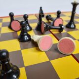Vintage 80s Latvian Travel Magnetic Chess Set Complete with Pieces and Board