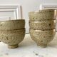 lot de 5 petits bols en céramique / grès émaillé / poterie artisanale années 70
