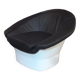 Space Age Atomic Pod Lounge Armchair with Black Bovine Leather by Dux, Sweden, 1960s