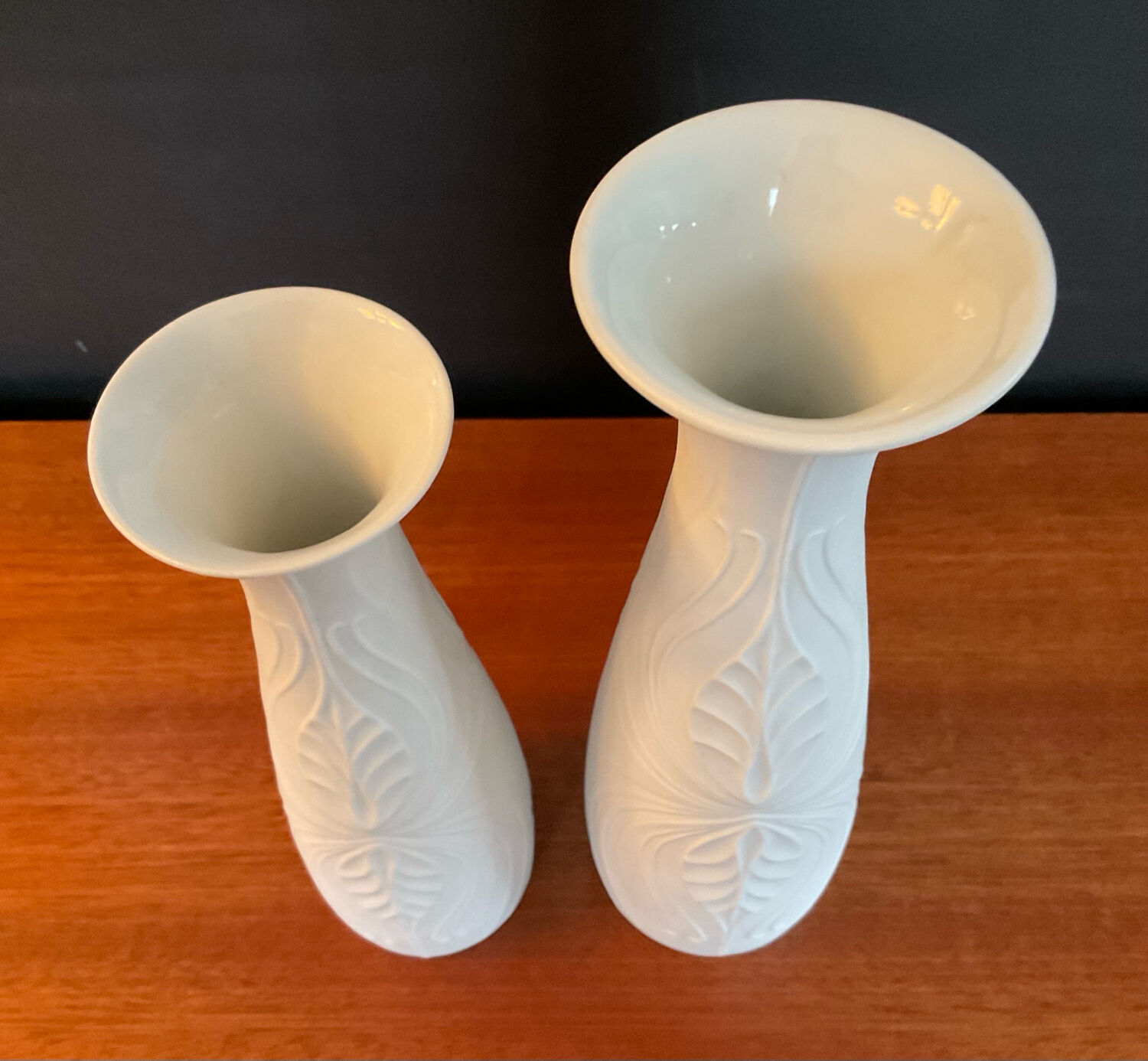 Pair of Op Art vases KPM Germany porcelain from the 1960s.