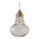 Suspension globe vintage en verre transparent