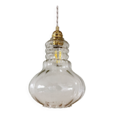 Vintage clear glass globe pendant light