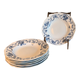 Set of six hollow plates Regout model Ortus
