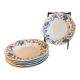 Lot de six assiettes creuses Regout modèle Ortus