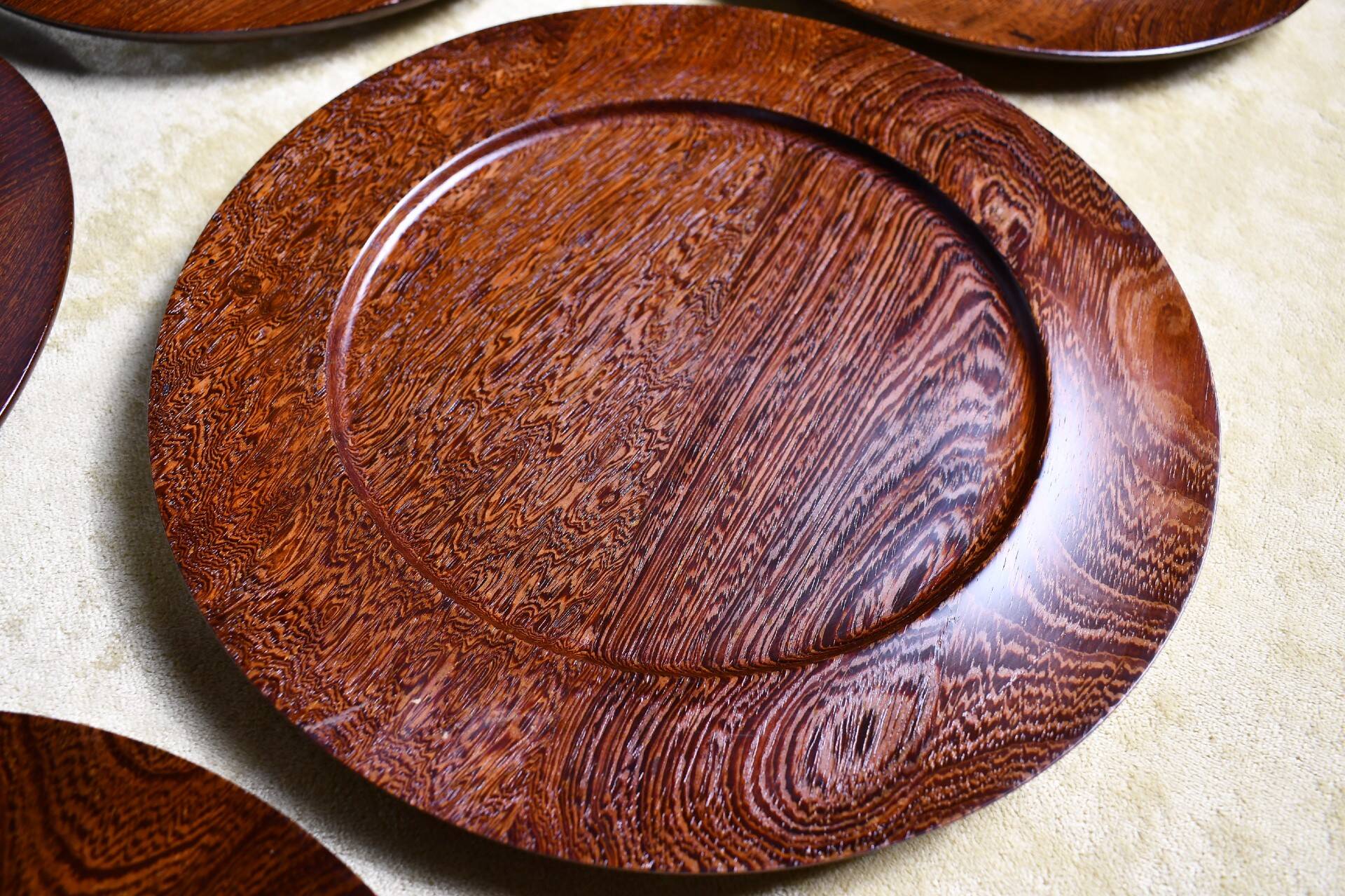 Solid Wengé cover plates by Hans Ehrenreich, Denmark. 1960s