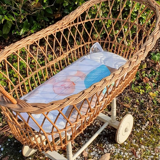 Wicker rattan bassinet