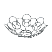 Fruit cut basket made of metal wire, ball feet
