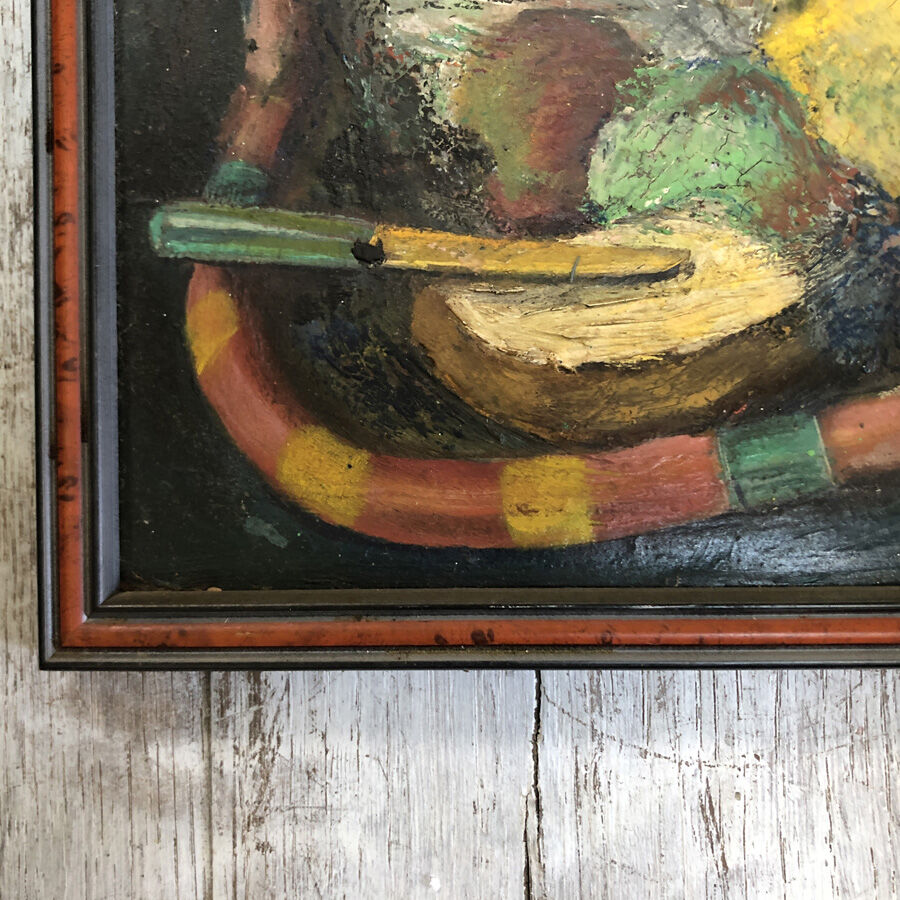 Tableau ancien "Le goûter"