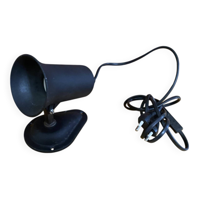 Applique Spot Ancien Orientable LITA Metal Noir Années 60 Vintage #E34