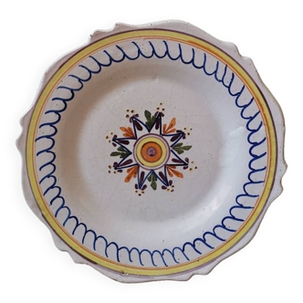 Vintage artisanal hand painted ceramic plate
