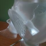 Lalique crystal lamp foot, doves