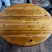 Large Scandinavian pine table - 6 chairs