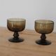 Pair of vintage brown smoked glass cups – 1960s/70s